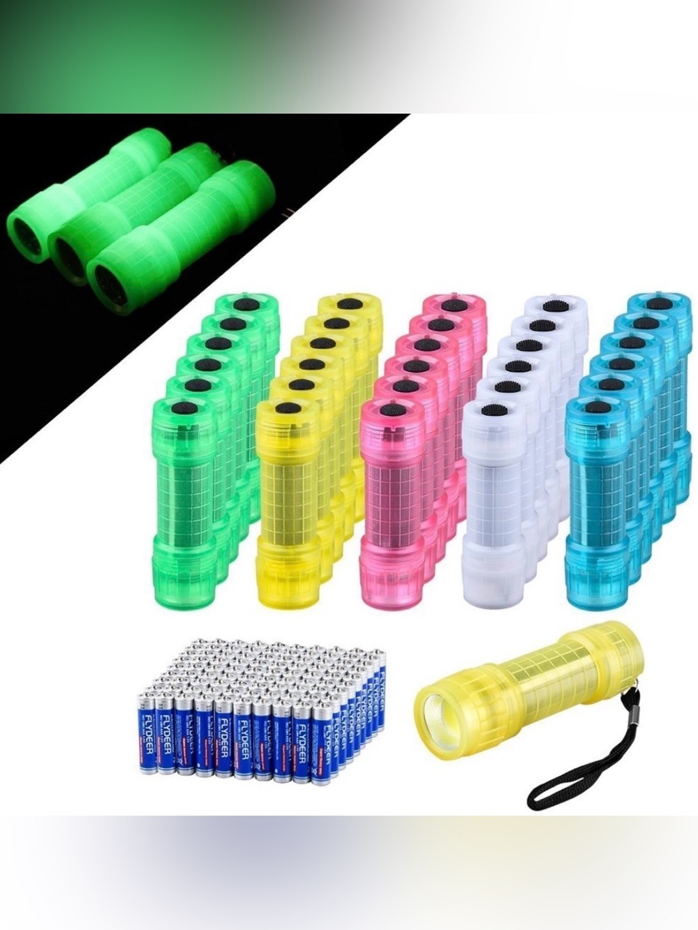 5 Pack Glow in Dark Flashlights Small Mini Flashlights for Kids NWOT